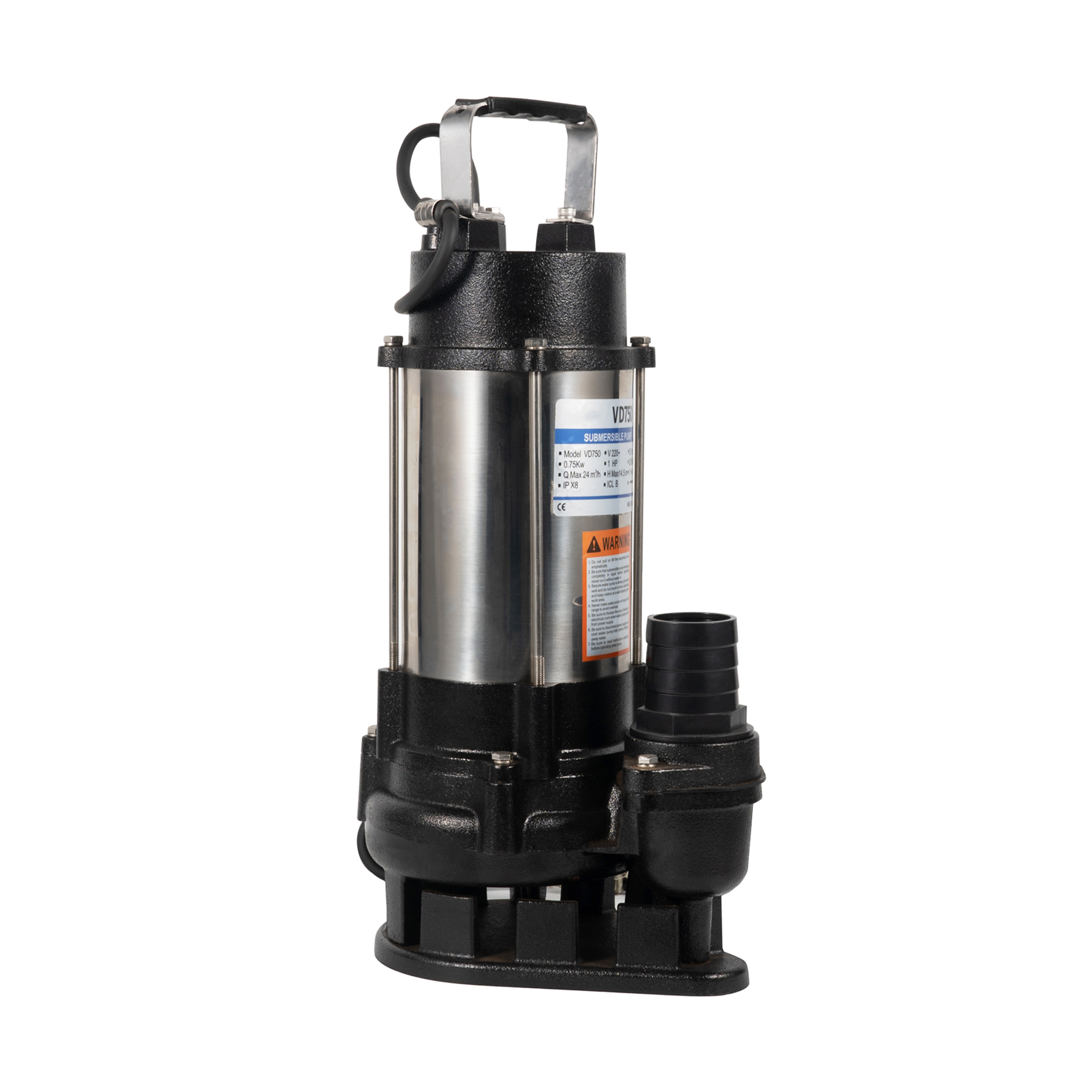 Flotador sumergible del cortador de la bomba de aguas residuales del acero inoxidable 0.6HP